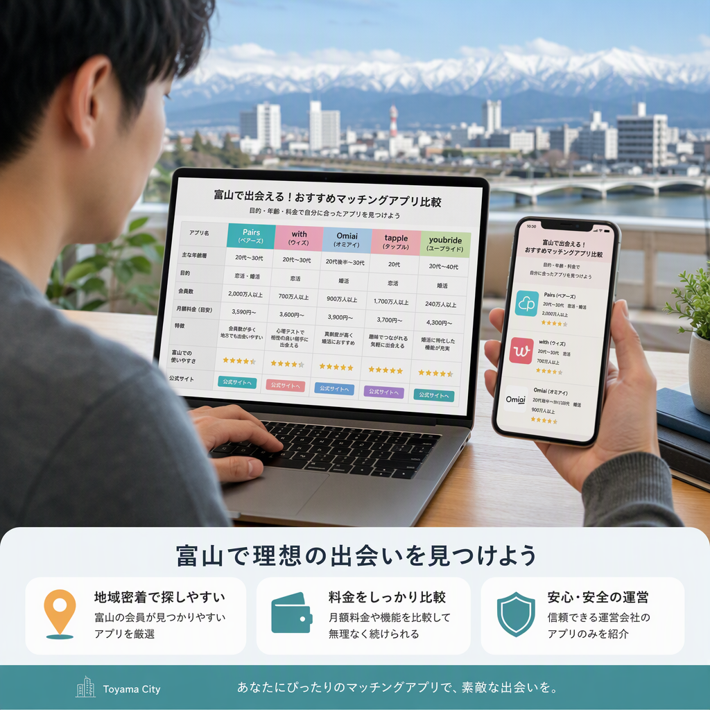 【富山で出会う】マッチングアプリ7社比較